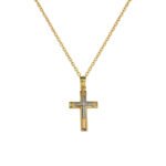 Γυναικείος Σταυρός σε Χρυσό και Λευκόχρυσο Κ14