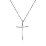 Γυναικείος Σταυρός σε Λευκόχρυσο Κ14