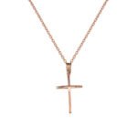 Σταυρός Γυναικείος σε Ροζ Χρυσό Κ14
