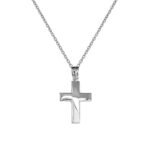 Σταυρός Ανδρικός σε Λευκόχρυσο Κ14
