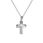 Σταυρός Ανδρικός σε Λευκόχρυσο Κ14