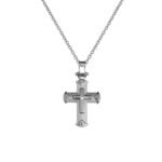 Σταυρός Ανδρικός σε Λευκόχρυσο Κ14