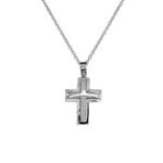 Σταυρός Ανδρικός σε Λευκόχρυσο Κ14