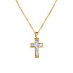 Ανδρικός Σταυρός σε Χρυσό και Λευκόχρυσο Κ14