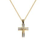 Ανδρικός Σταυρός σε Χρυσό και Λευκόχρυσο Κ14