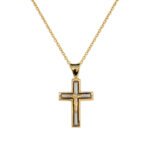 Ανδρικός Σταυρός σε Χρυσό και Λευκόχρυσο Κ14