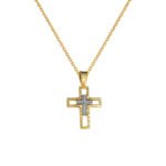Σταυρός Γυναικείος σε Χρυσό και Λευκόχρυσο Κ14