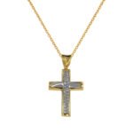 Σταυρός Γυναικείος σε Χρυσό και Λευκόχρυσο Κ14