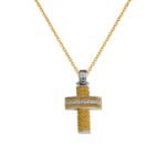 Σταυρός Γυναικείος Χειροποίητος Σε Χρυσό και Λευκόχρυσο Κ14