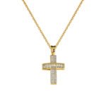 Σταυρός Γυναικείος σε Χρυσό και Λευκόχρυσο Κ14