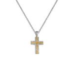 Σταυρός Γυναικείος σε Λευκόχρυσο και Χρυσό Κ14