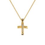 Σταυρός Γυναικείος σε Χρυσό και Λευκόχρυσο Κ14