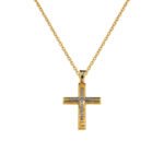 Σταυρός Γυναικείος σε Χρυσό και Λευκόχρυσο Κ14