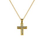 Σταυρός Γυναικείος σε Χρυσό και Λευκόχρυσο Κ9