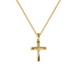 Ανδρικός Σταυρός σε Χρυσό και Λευκόχρυσο Κ14