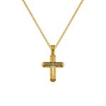 Ανδρικός Σταυρός σε Χρυσό και Λευκόχρυσο Κ14