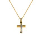 Ανδρικός Σταυρός σε Χρυσό και Λευκόχρυσο Κ14