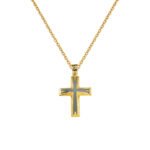 Ανδρικός Σταυρός σε Χρυσό και Λευκόχρυσο Κ14