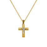 Ανδρικός Σταυρός σε Χρυσό και Λευκόχρυσο Κ14