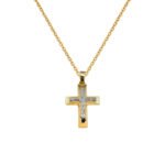 Ανδρικός Σταυρός σε Χρυσό και Λευκόχρυσο Κ14