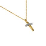 Ανδρικός Σταυρός σε Χρυσό και Λευκόχρυσο Κ9