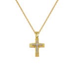 Ανδρικός Σταυρός σε Χρυσό και Λευκόχρυσο Κ14