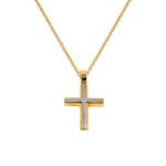 Ανδρικός Σταυρός σε Χρυσό και Λευκόχρυσο Κ14