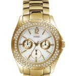 GUESS Crystals Gold Multifunction Stainless Steel I16014L1