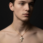 Ανδρικός Σταυρός σε Χρυσό και Λευκόχρυσο Κ14 - Image 2