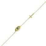 Βραχιόλι Ματι Σταυρός σε Χρυσό Κ9