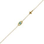 Βραχιόλι Ματι Σταυρός σε Χρυσό Κ9