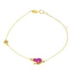 Βραχιόλι Παιδικό Γατούλα Καρδούλα σε Χρυσό Κ9