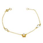 Βραχιόλι Παιδικό Καρδούλα Λουλούδι Αστέρι σε Χρυσο Κ14