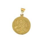 Μενταγιόν Φυλαχτό Παναγία με Χριστούλη σε Χρυσό Κ14