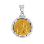 Μενταγιόν Φυλαχτό Παναγία σε Χρυσό και  Λευκόχρυσο Κ14